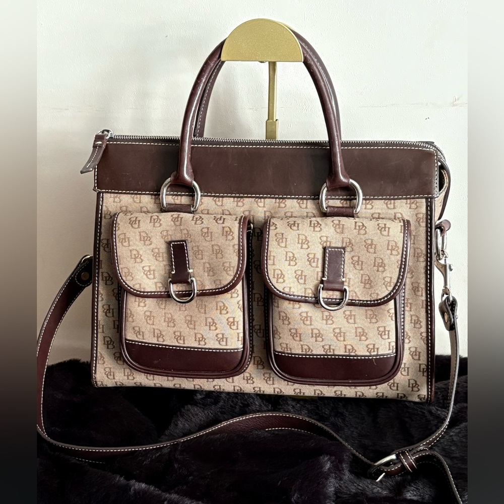 Dooney & Bourke Brown and Tan Signature Satchel